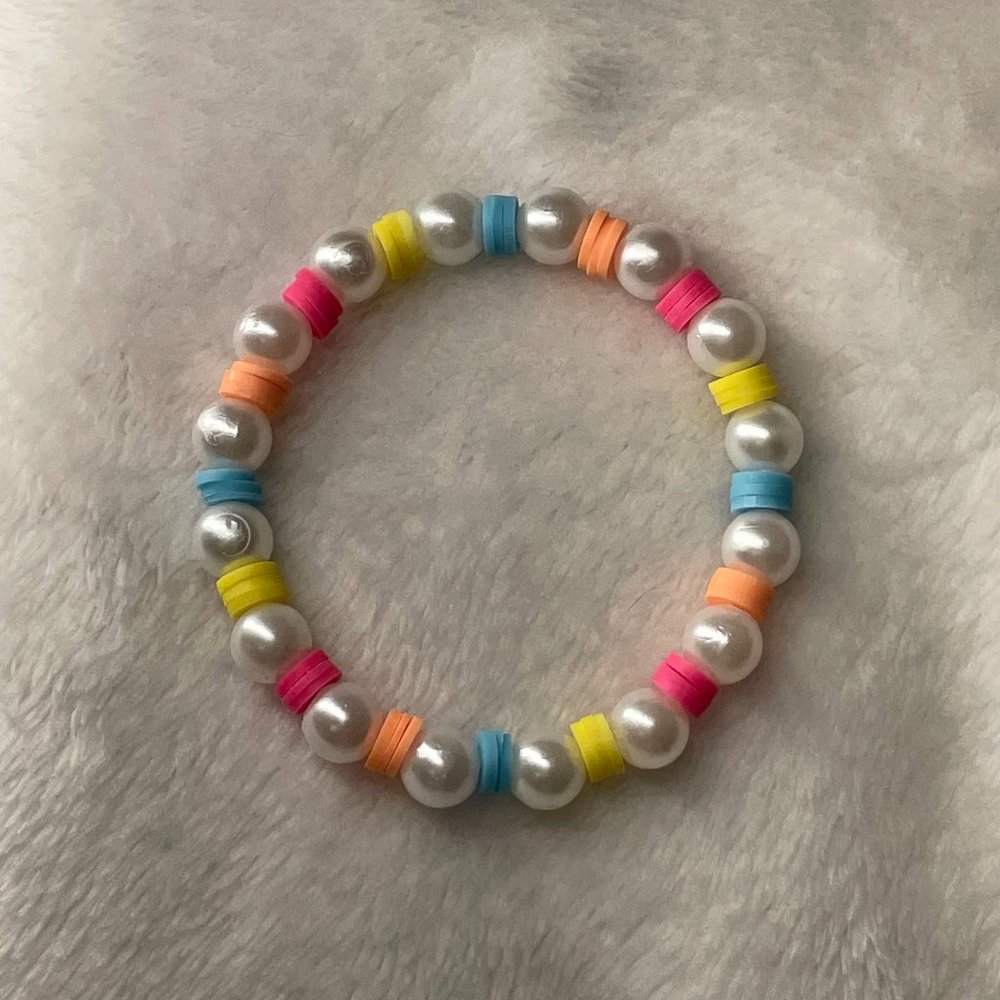 Sunset clay bead bracelet